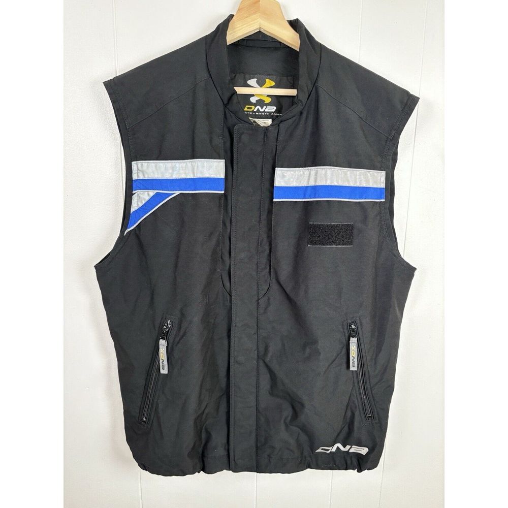 Descente Mens Black DN2 Sleeveless Ski Vest L Reflective Accents Zipper Pockets‎